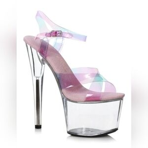 Ellie Ombre Iridescent Platform Dancer Heels Size 6